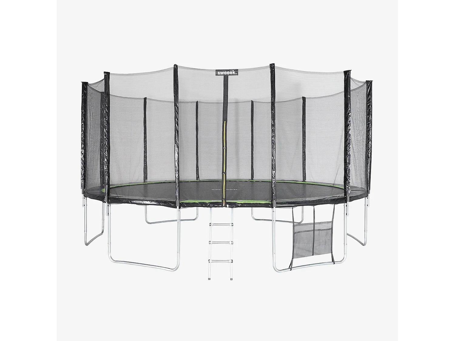 Cama elástica con pack de accesorios, 490cm verde