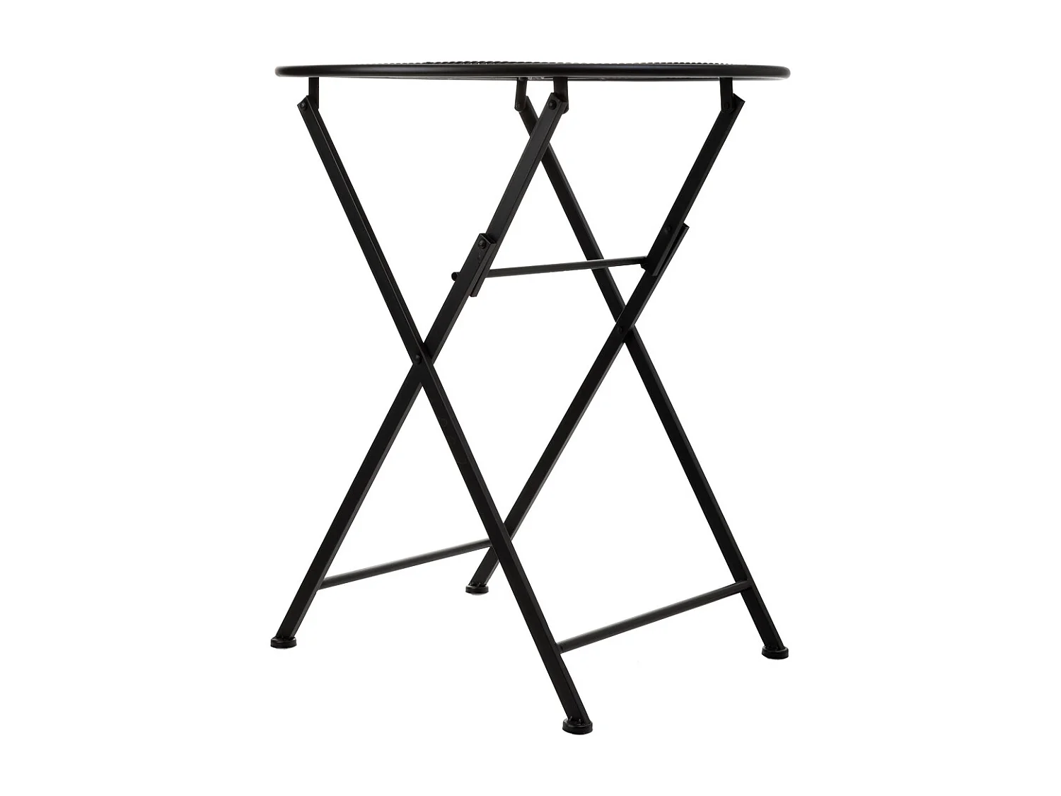 Conjunto de mesa e duas cadeiras em ferro forjado preto mesa D60x70 - cadeira 50x40x93