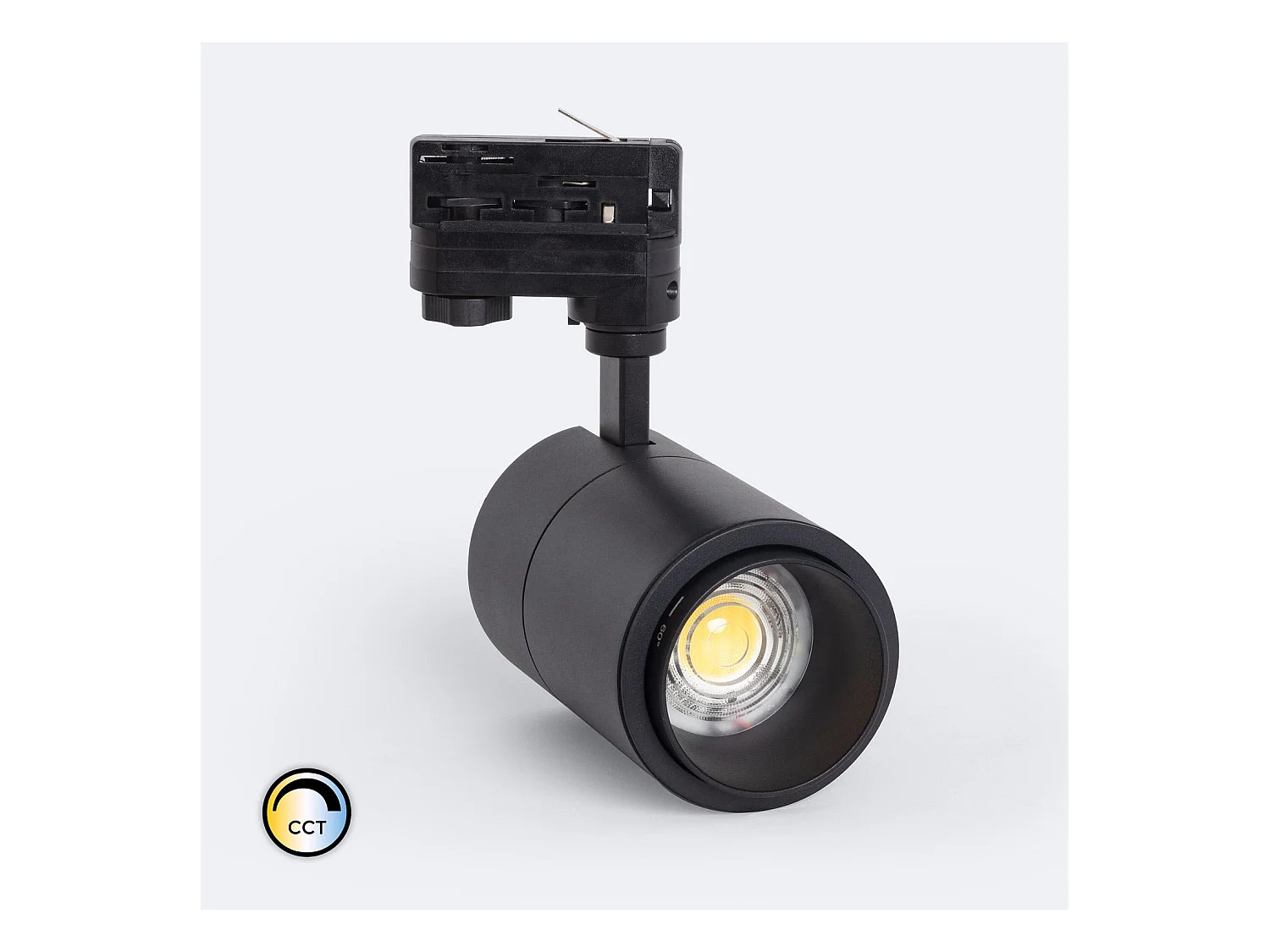 Spot LED sur Rail Triphasé 30W Dimmable Pulyx CCT Sélectionnable Multi-angle 15-60º Noir