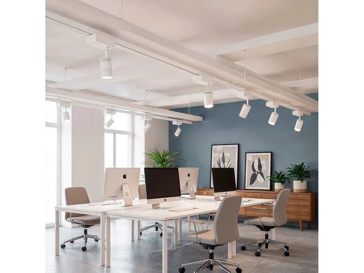 Spot LED sur Rail Triphasé 30W Dimmable Pulyx CCT Sélectionnable Multi-angle 15-60º Noir