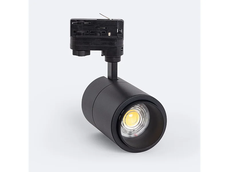 Spot LED sur Rail Triphasé 30W Dimmable Pulyx CCT Sélectionnable Multi-angle 15-60º Noir