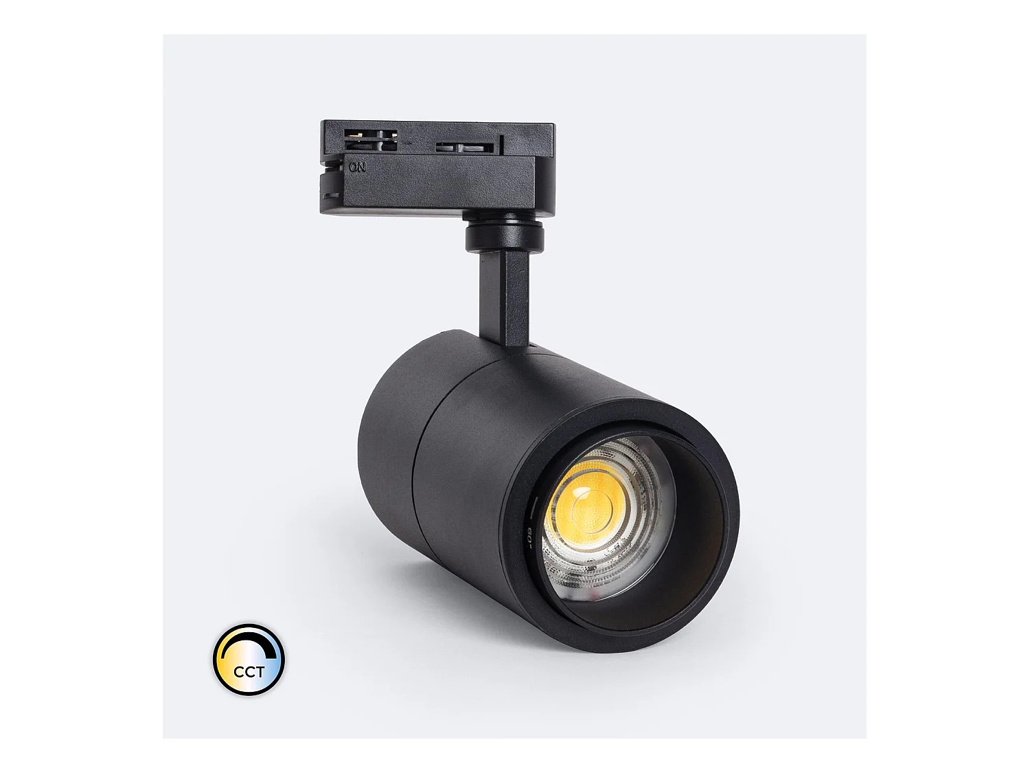 Spot LED sur Rail Monophasé 20W Pulyx Dimmable CCT Sélectionnable Multi-angle 15-60º Blanc