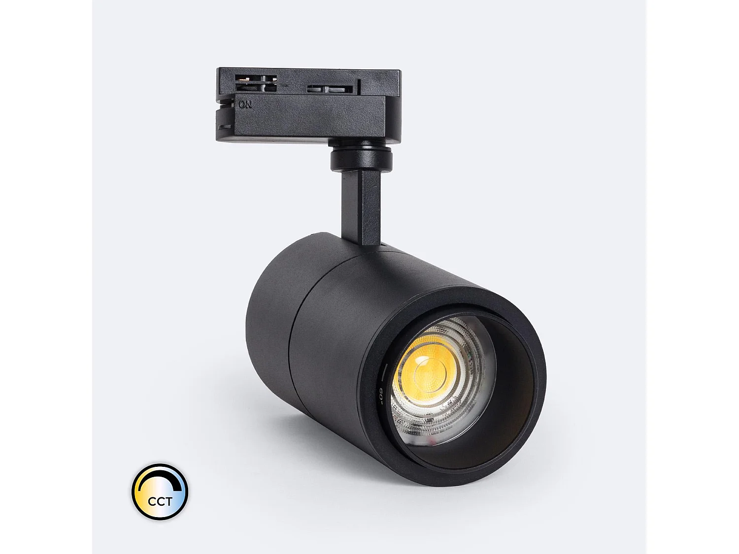 Spot LED sur Rail Monophasé 20W Pulyx Dimmable CCT Sélectionnable Multi-angle 15-60º Blanc