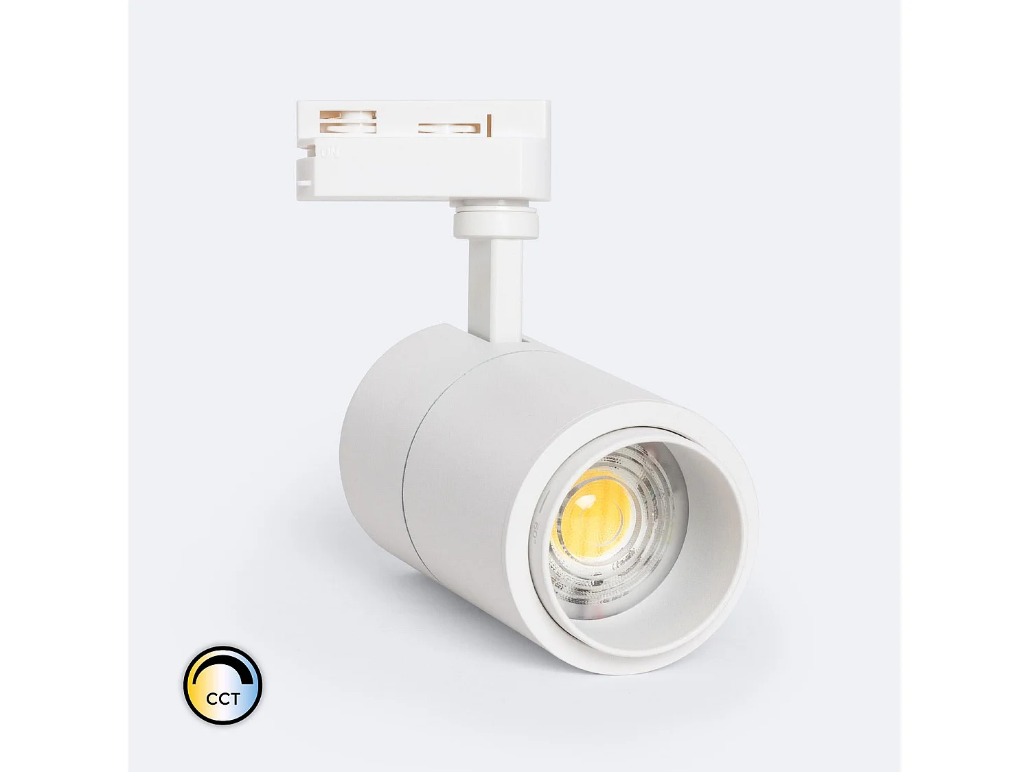Spot LED sur Rail Monophasé 20W Pulyx Dimmable CCT Sélectionnable Multi-angle 15-60º Blanc