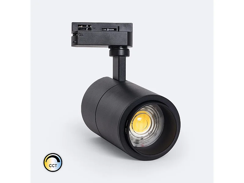 Spot LED sur Rail Monophasé 20W Pulyx Dimmable CCT Sélectionnable Multi-angle 15-60º Blanc