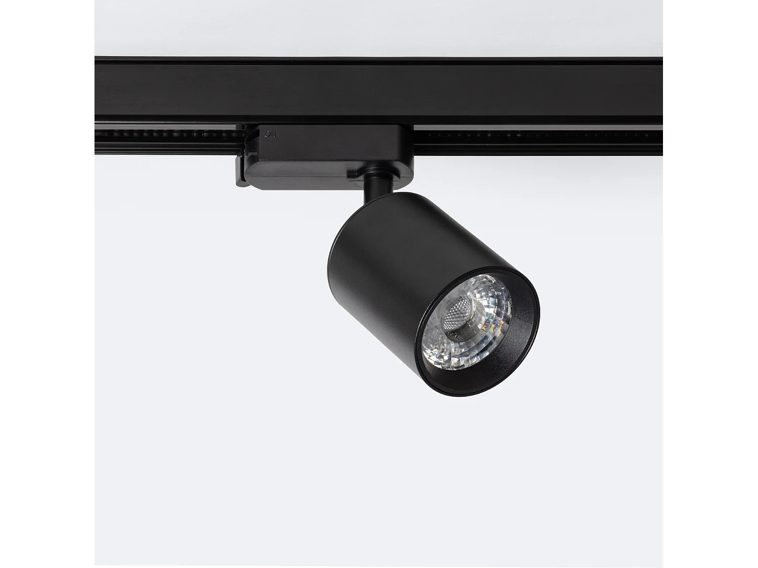 Spot LED sur Rail Monophasé 10W Mallet Dimmable Noir 3000K Blanc chaud
