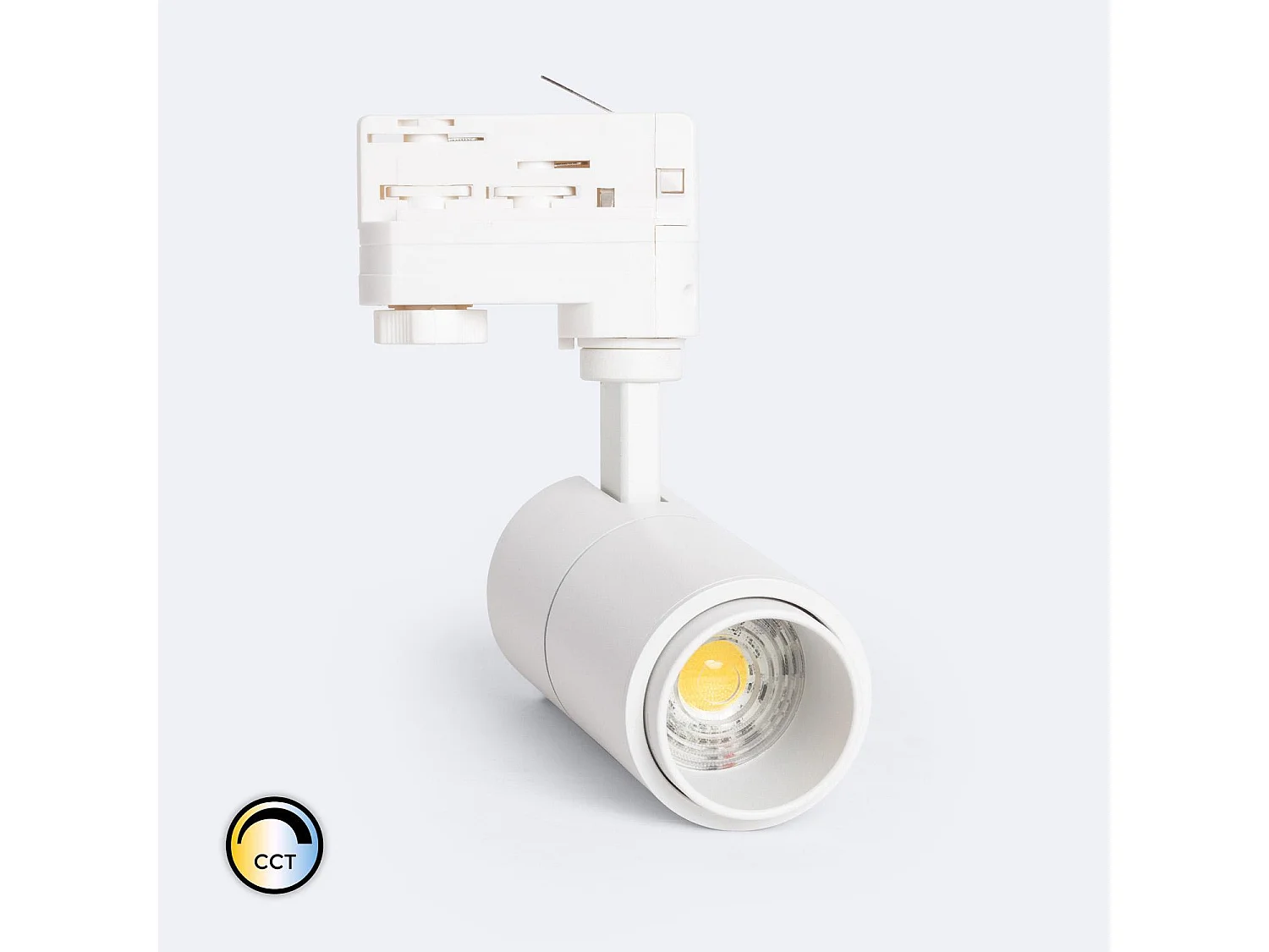 Spot LED sur Rail Triphasé 10W Dimmable CCT Sélectionnable Pulyx Multi-angle 15-60º Blanc