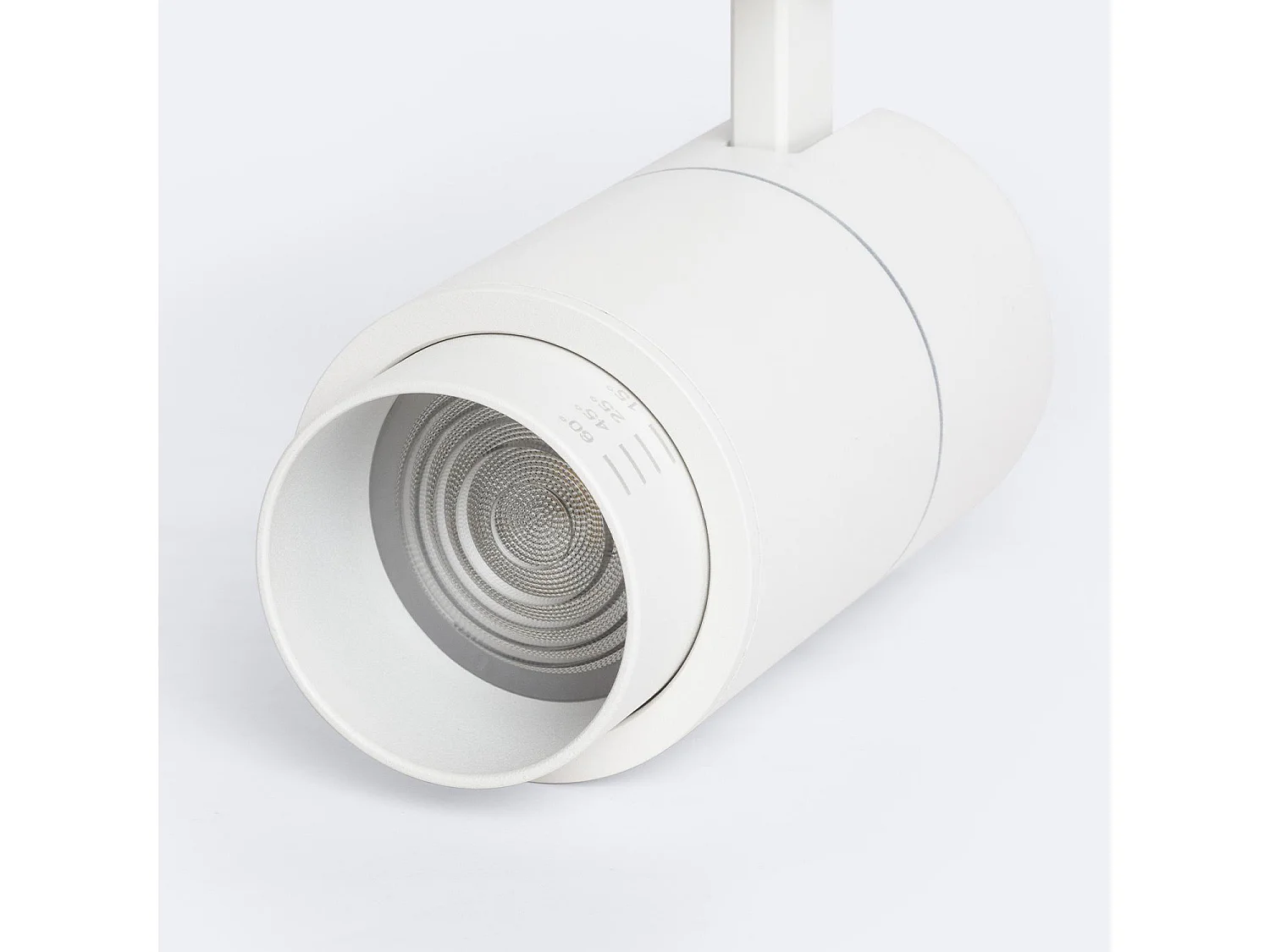 Spot LED sur Rail Triphasé 10W Dimmable CCT Sélectionnable Pulyx Multi-angle 15-60º Blanc