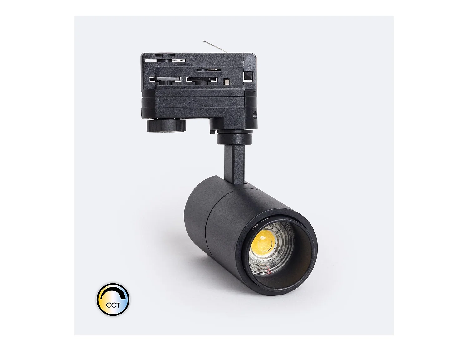 Spot LED sur Rail Triphasé 10W Dimmable CCT Sélectionnable Pulyx Multi-angle 15-60º Blanc