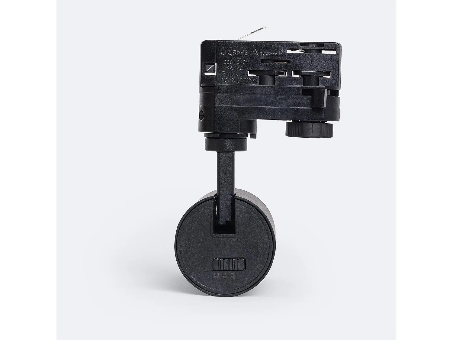 Spot LED sur Rail Triphasé 10W Dimmable CCT Sélectionnable Pulyx Multi-angle 15-60º Noir