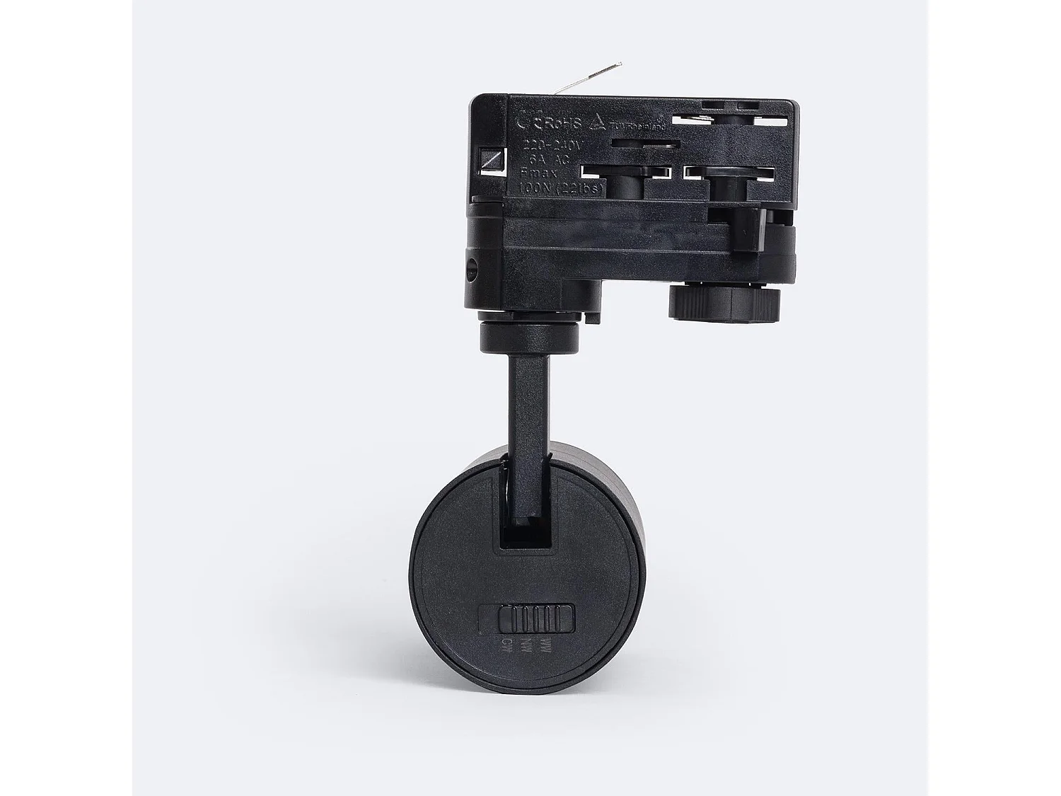 Spot LED sur Rail Triphasé 10W Dimmable CCT Sélectionnable Pulyx Multi-angle 15-60º Noir