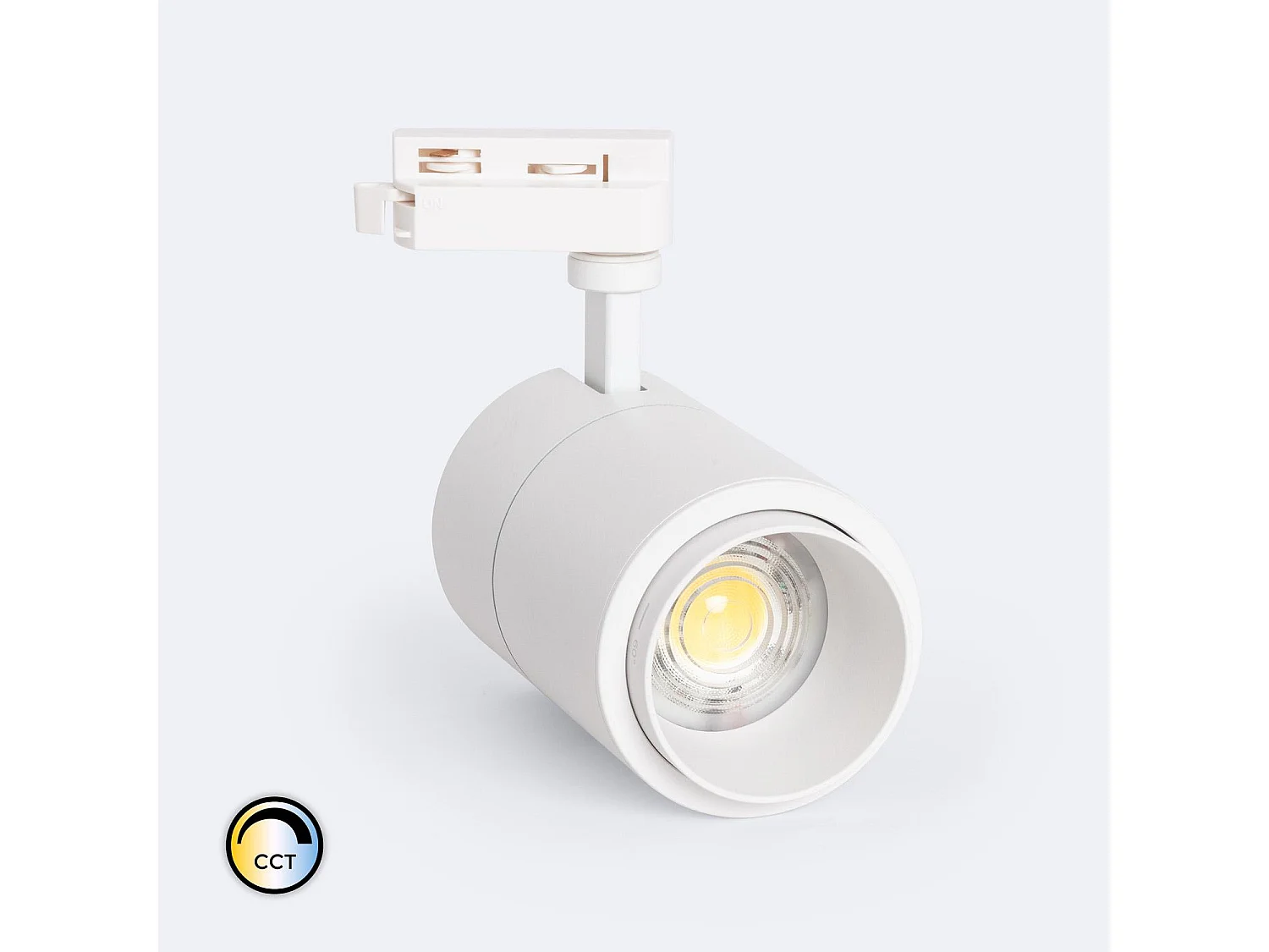 Spot LED sur Rail Monophasé 30W Dimmable CCT Sélectionnable Pulyx Multi-angle 15-60º Noir