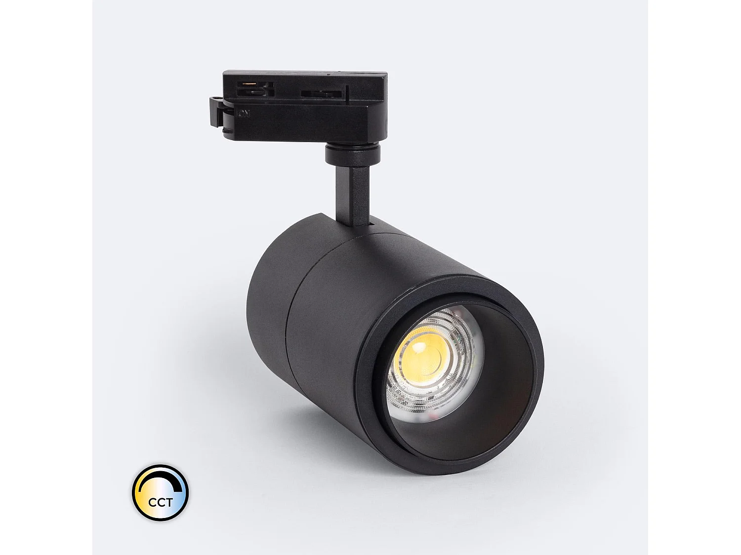 Spot LED sur Rail Monophasé 30W Dimmable CCT Sélectionnable Pulyx Multi-angle 15-60º Noir