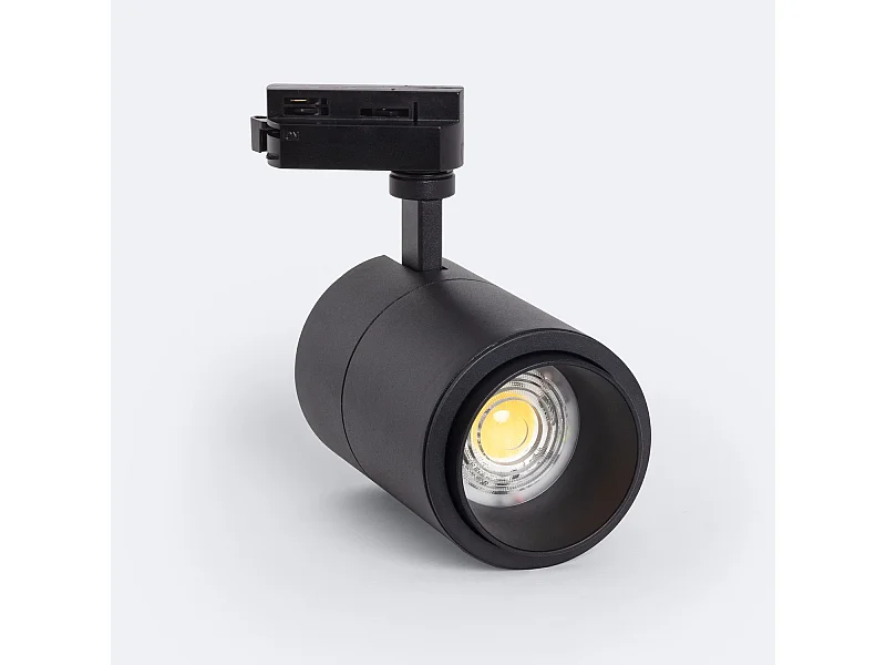 Spot LED sur Rail Monophasé 30W Dimmable CCT Sélectionnable Pulyx Multi-angle 15-60º Noir