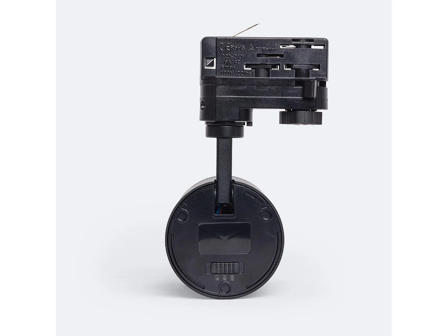 Spot LED sur Rail Triphasé 20W Dimmable CCT Sélectionnable Pulyx Multi-Angle 15-60º Noir