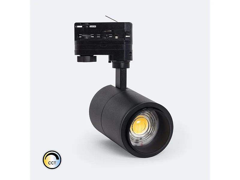 Spot LED sur Rail Triphasé 20W Dimmable CCT Sélectionnable Pulyx Multi-Angle 15-60º Noir