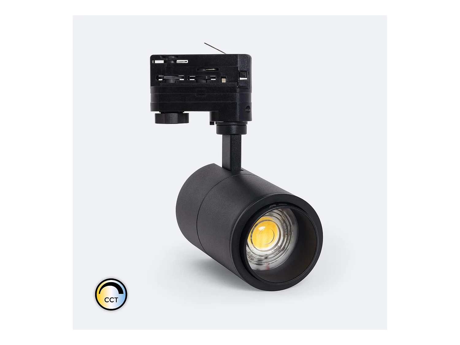 Spot LED sur Rail Triphasé 20W Dimmable CCT Sélectionnable Pulyx Multi-Angle 15-60º Blanc