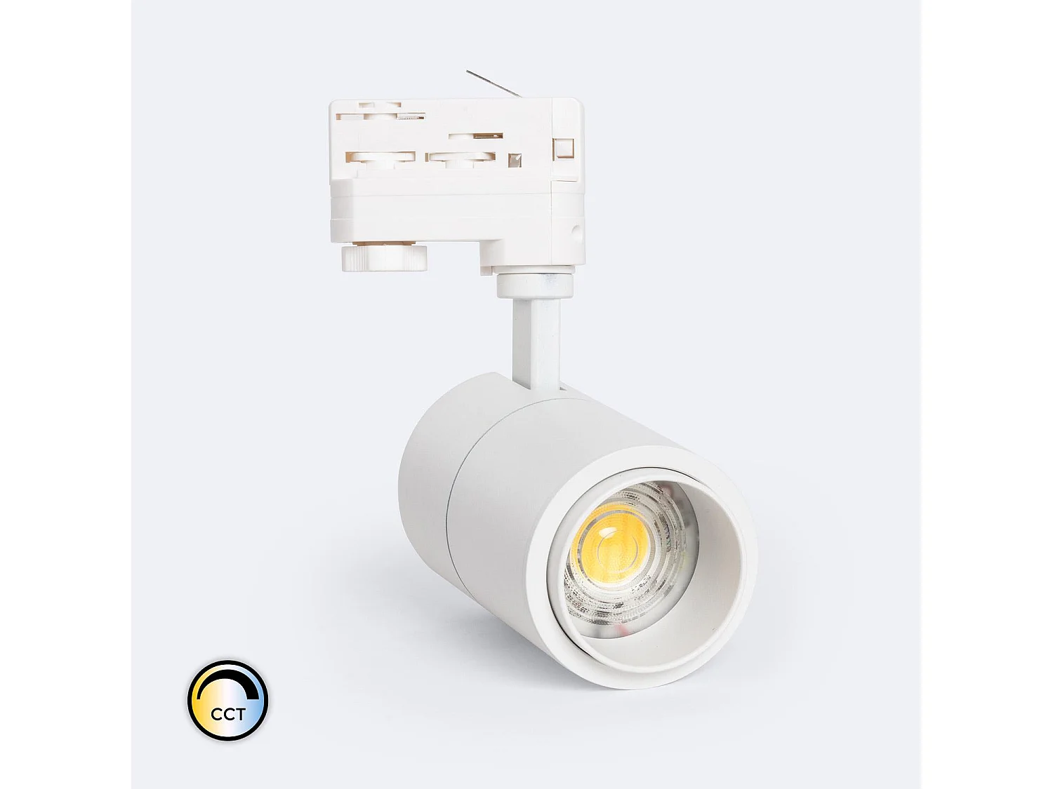 Spot LED sur Rail Triphasé 20W Dimmable CCT Sélectionnable Pulyx Multi-Angle 15-60º Blanc