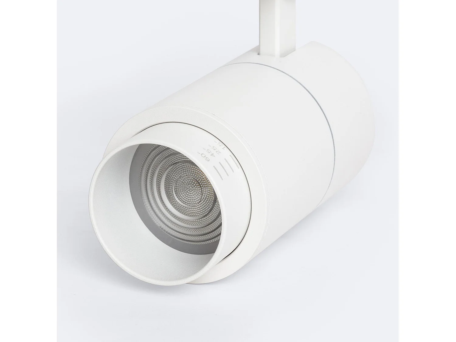 Spot LED sur Rail Triphasé 20W Dimmable CCT Sélectionnable Pulyx Multi-Angle 15-60º Blanc