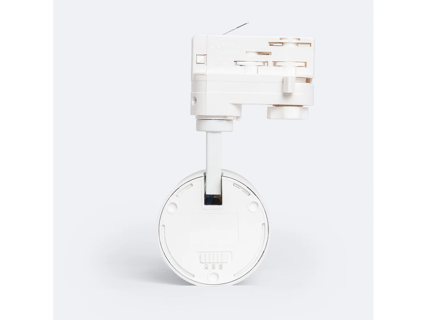 Spot LED sur Rail Triphasé 20W Dimmable CCT Sélectionnable Pulyx Multi-Angle 15-60º Blanc