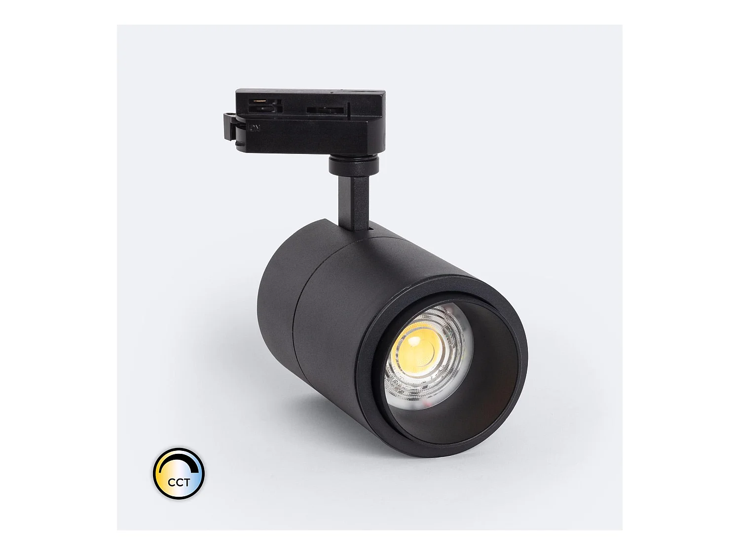 Spot LED sur Rail Monophasé 30W Dimmable CCT Sélectionnable Pulyx Multi-angle 15-60º Blanc