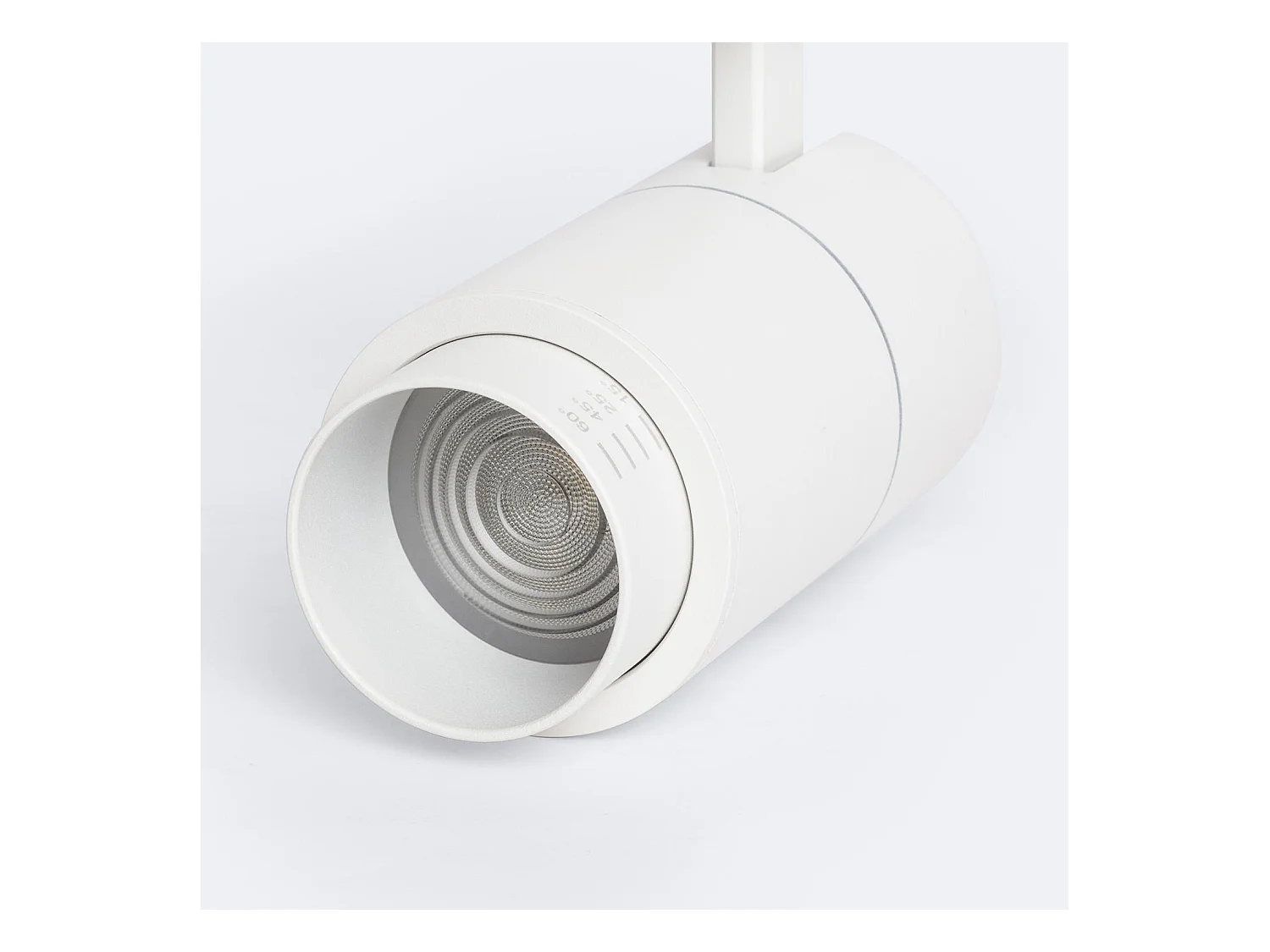 Spot LED sur Rail Monophasé 10W Pulyx Dimmable CCT Sélectionnable Multi-angle 15-60º Blanc