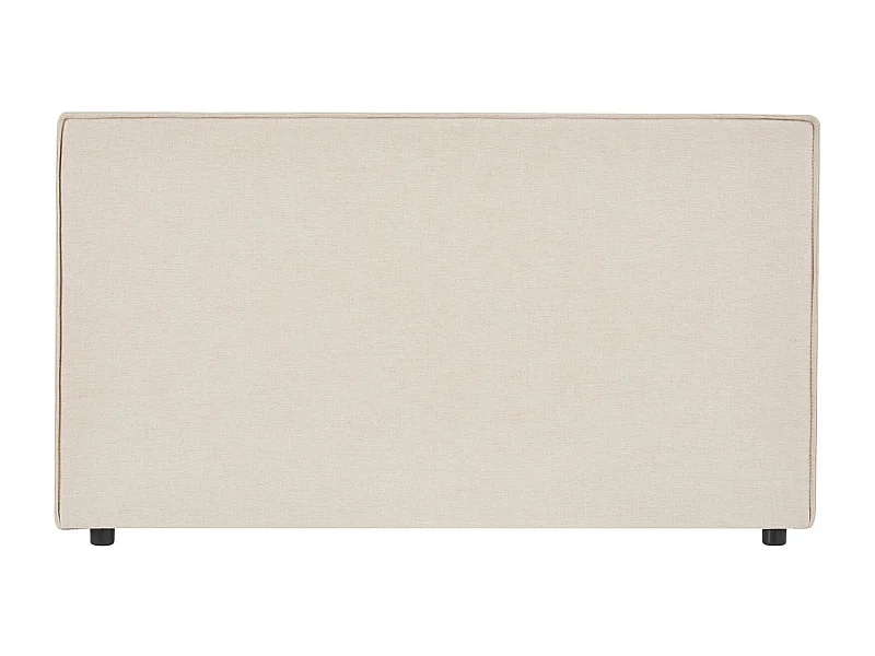 Tête de lit DACIO 120 rembourrée, En tissu polyester pour lit 120 cm, Sur pieds en plastique, Écru