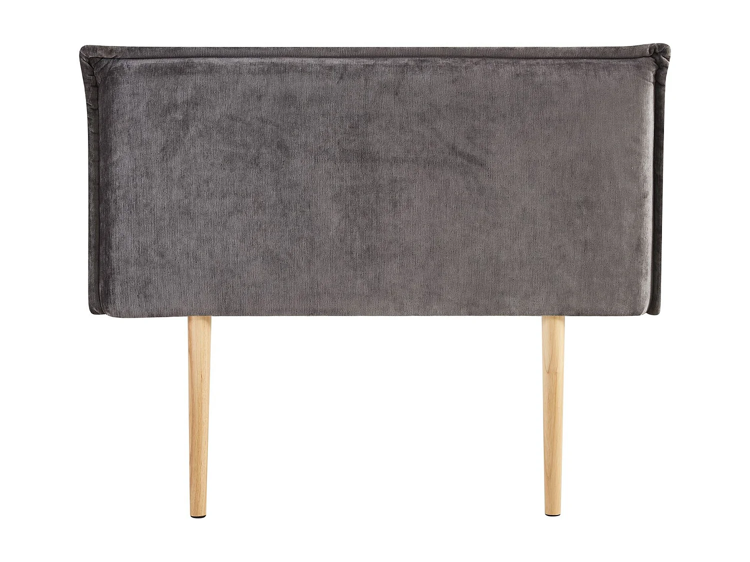 Tête de lit SAVER 120 rembourrée, En tissu polyester pour lit 120 cm, Sur pieds en bois, Gris