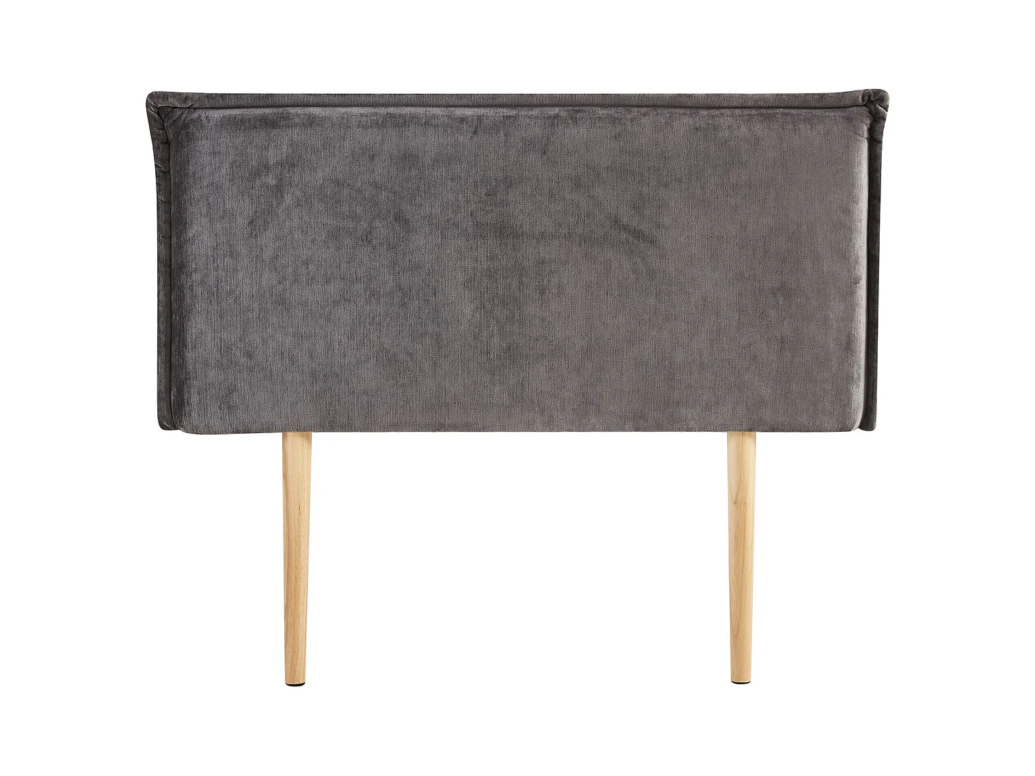 Tête de lit SAVER 120 rembourrée, En tissu polyester pour lit 120 cm, Sur pieds en bois, Gris