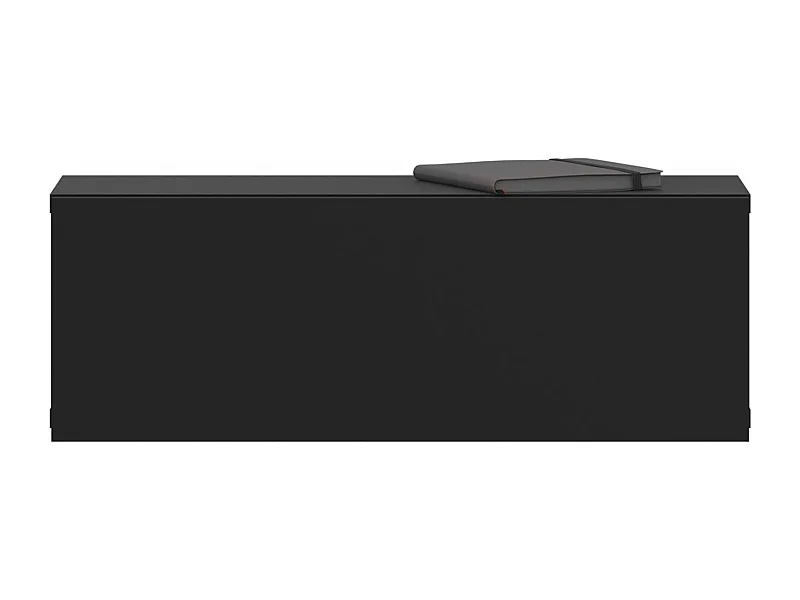 Tiroir suspendu THALA, table de nuit étagère murale avec 1 tiroir sans poignée, revêtement mélaminé, en bois, noir