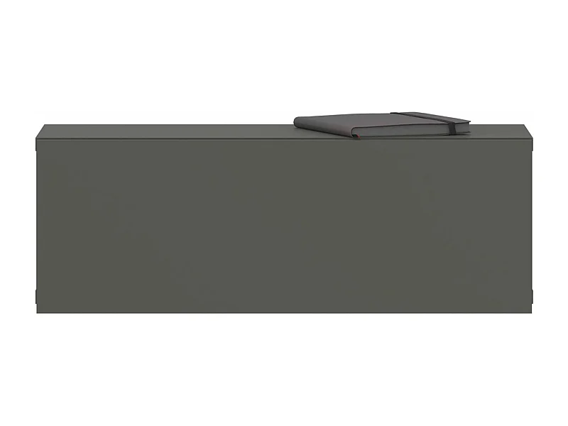 Tiroir suspendu THALA, table de nuit étagère murale avec 1 tiroir sans poignée, revêtement mélaminé, en bois, gris