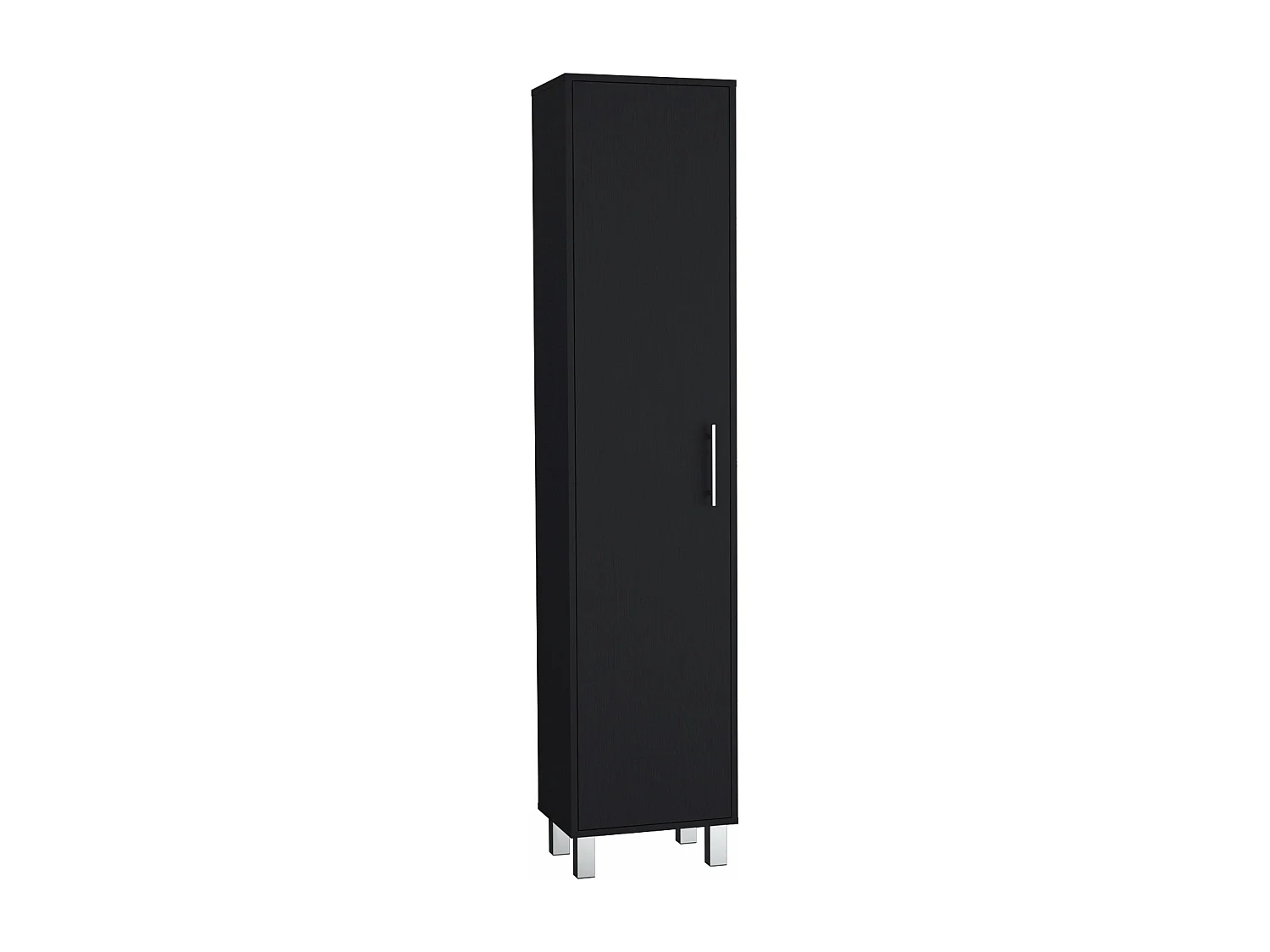 Columna de baño Laska con 5 estantes y 1 puerta , negro , 180 cm  X 40 cm  X 29.8 cm