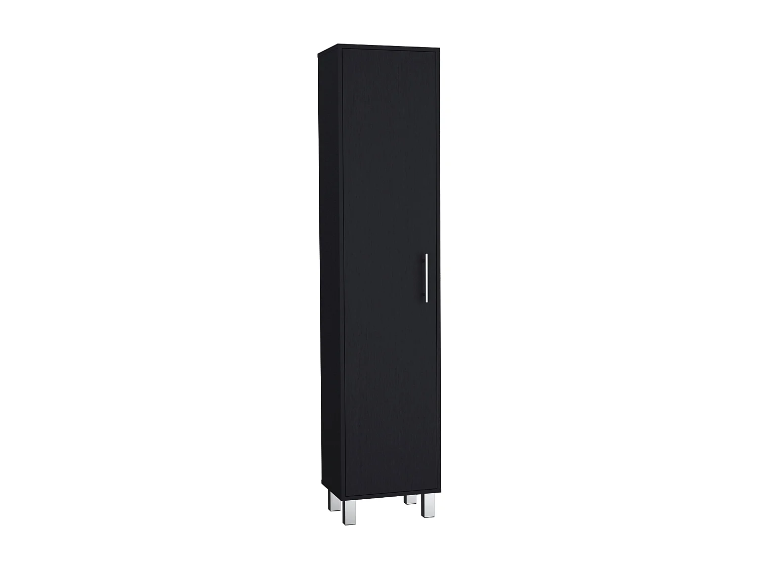 Columna de baño Laska con 5 estantes y 1 puerta , negro , 180 cm  X 40 cm  X 29.8 cm