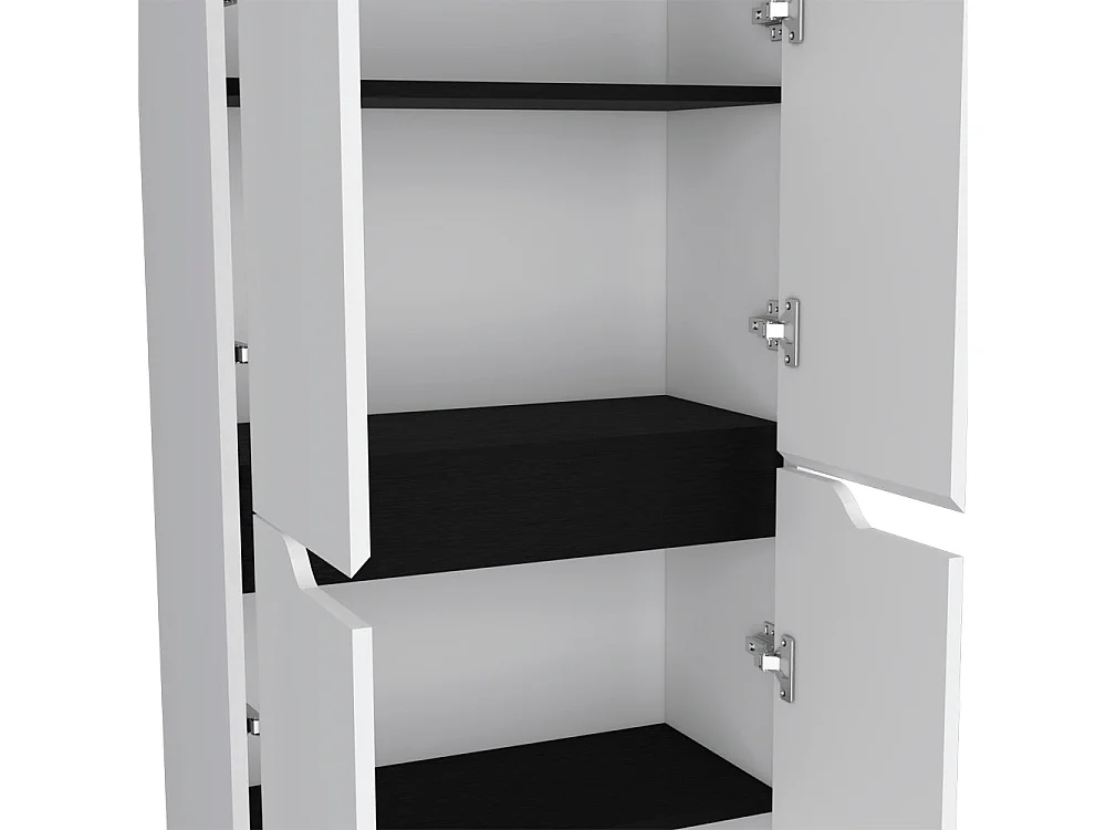 Alacena Herring en melamina con 4 puertas y 5 estantes , blanco , 170 cm  X 60 cm  X 30 cm