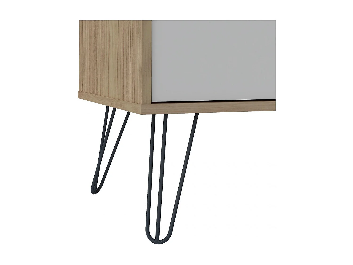 Aparador ESTOCOLMO 2 puertas y 2 cajones en MDF lacado. Colores:blanco, gris claro, oscuro y roble. Med:140x39x76,5H cm