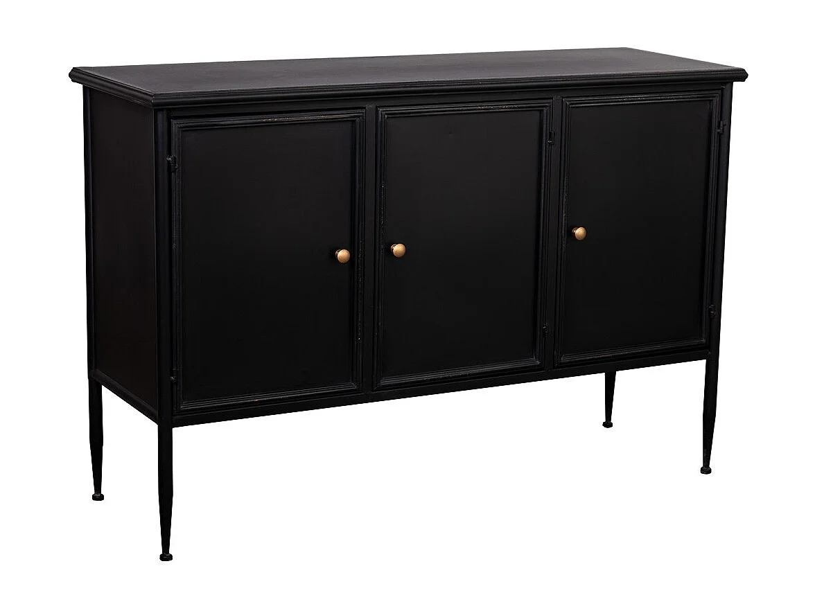 Aparador de metal preto 120x41x80
