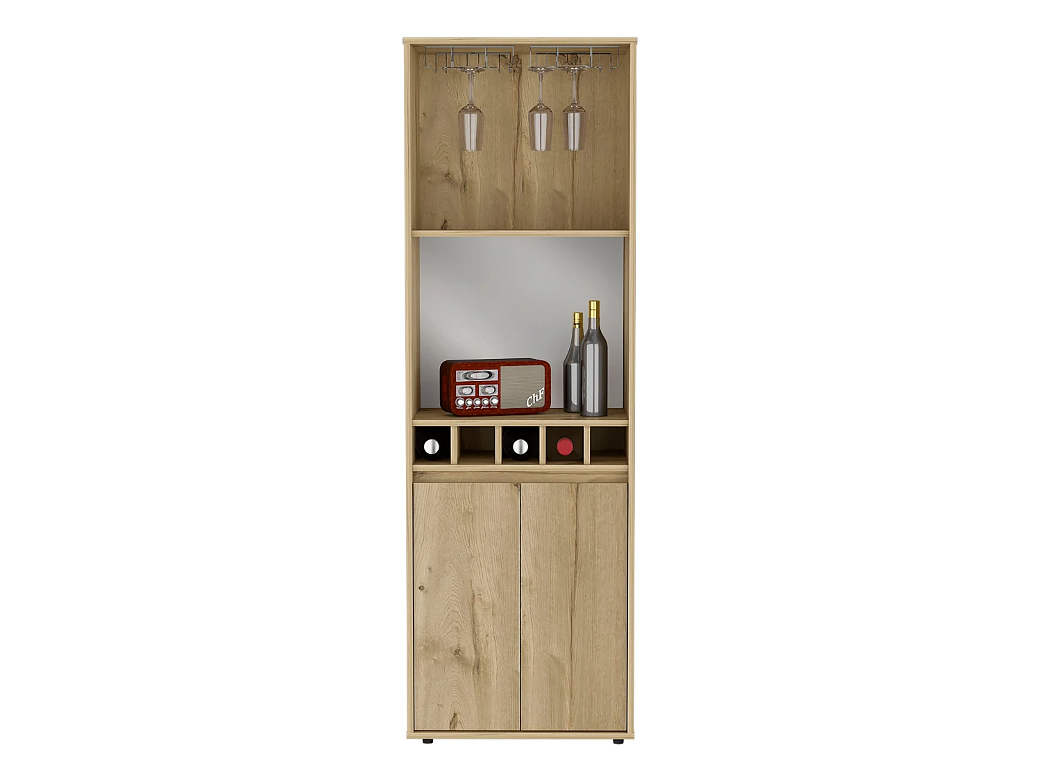 TUHOME CONCEPT Mueble bar Prana de 180 cm, roble arena