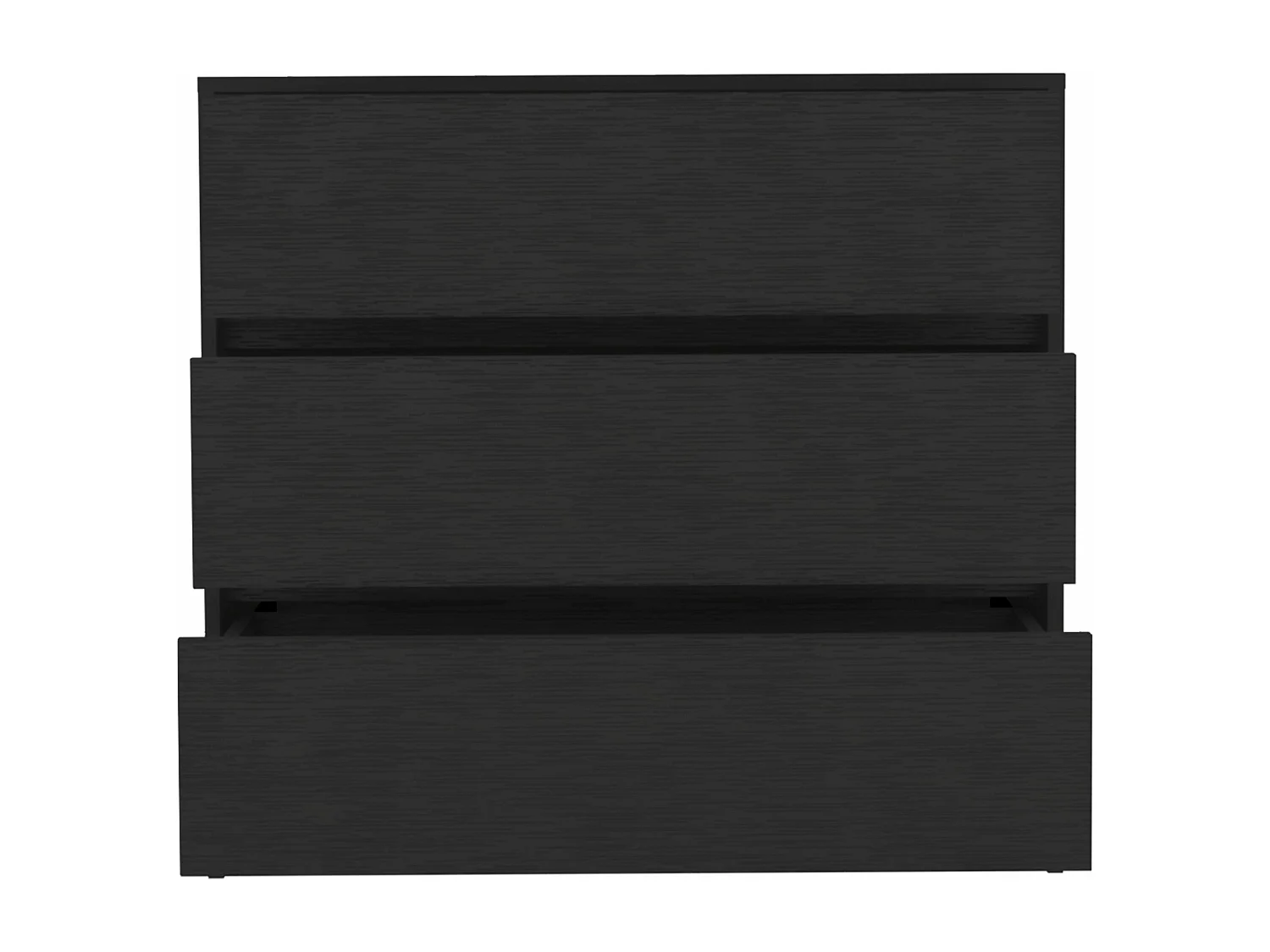 Commode Austin en mélamine avec 3 tiroirs avec rails en métal, noir, 80 cm X 85 cm X 42 cm