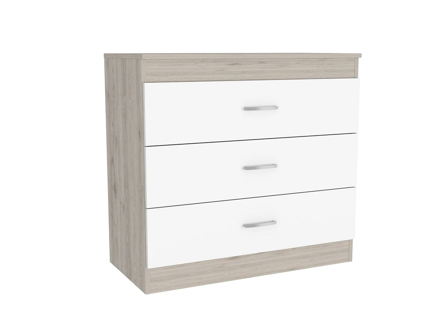 TUHOME CONCEPT Commode Melia de 80 cm, gris cendré et blanc