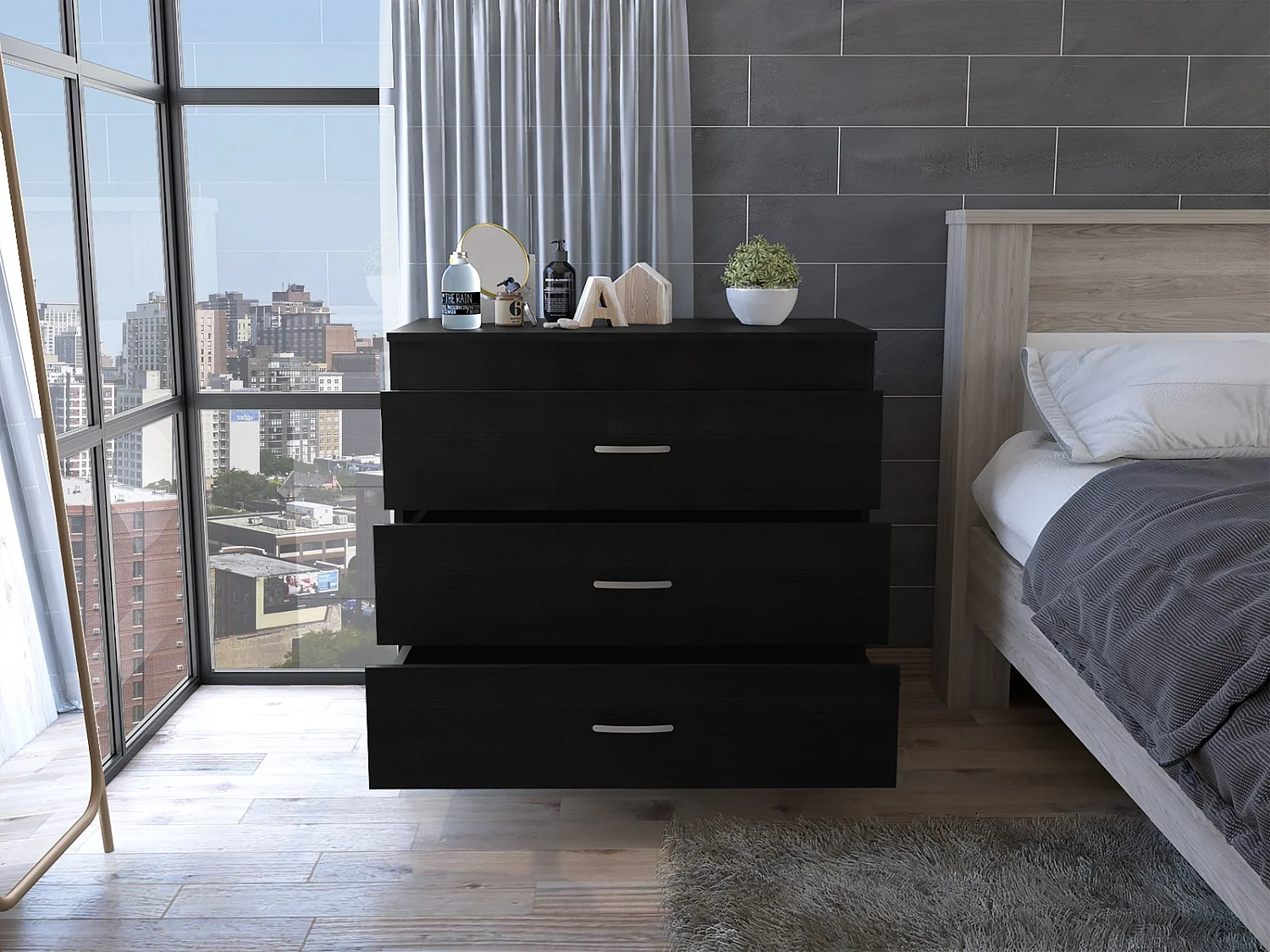 TUHOME CONCEPT Cómoda Melia de 80 cm, wengué
