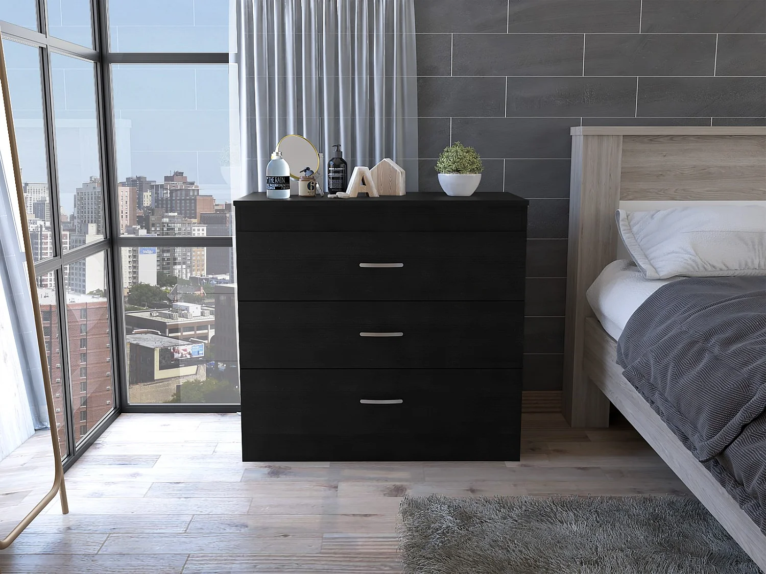 TUHOME CONCEPT Cómoda Melia de 80 cm, wengué