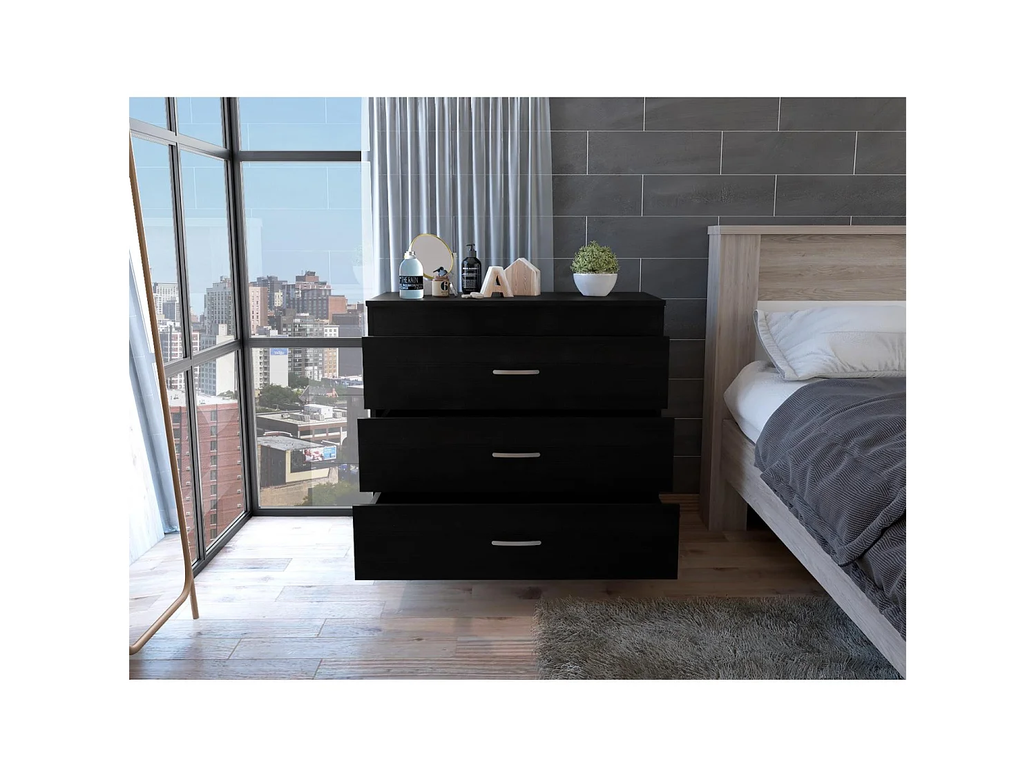 TUHOME CONCEPT Cómoda Melia de 80 cm, wengué