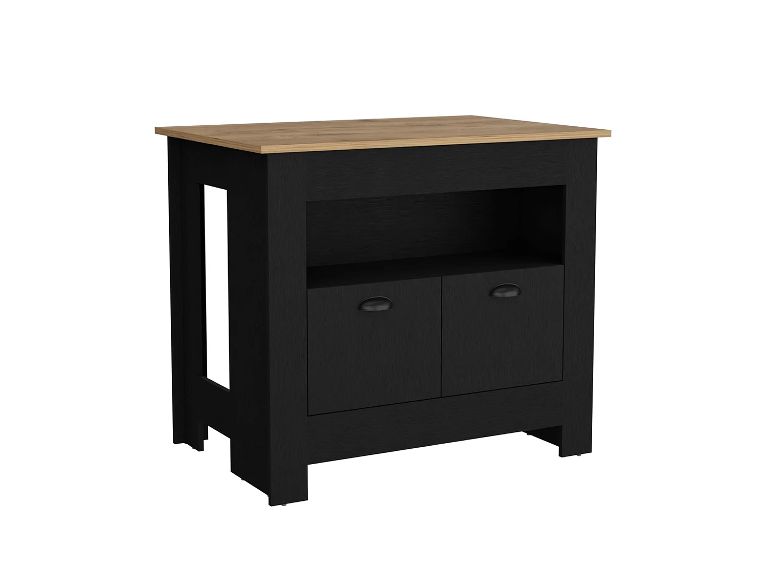 TUHOME CONCEPT Ilha de cozinha Arlet de 103 cm, wengué e macadâmia