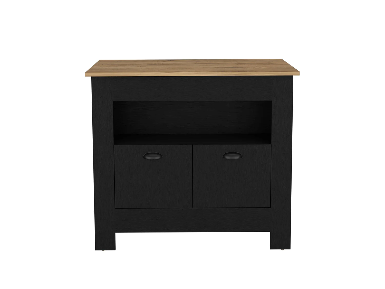TUHOME CONCEPT Ilha de cozinha Arlet de 103 cm, wengué e macadâmia