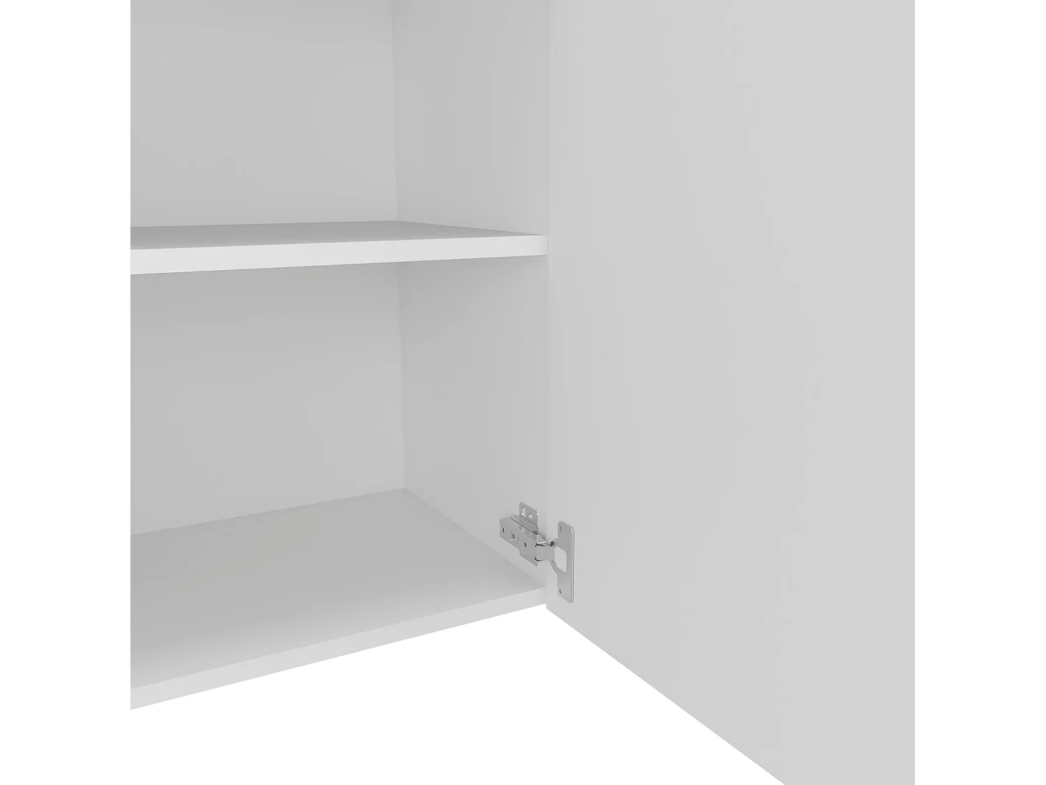 Armoire Manchester en mélaminé avec 2 étagères et 1 porte, blanc , 60 cm X 50 cm X 33.5 cm