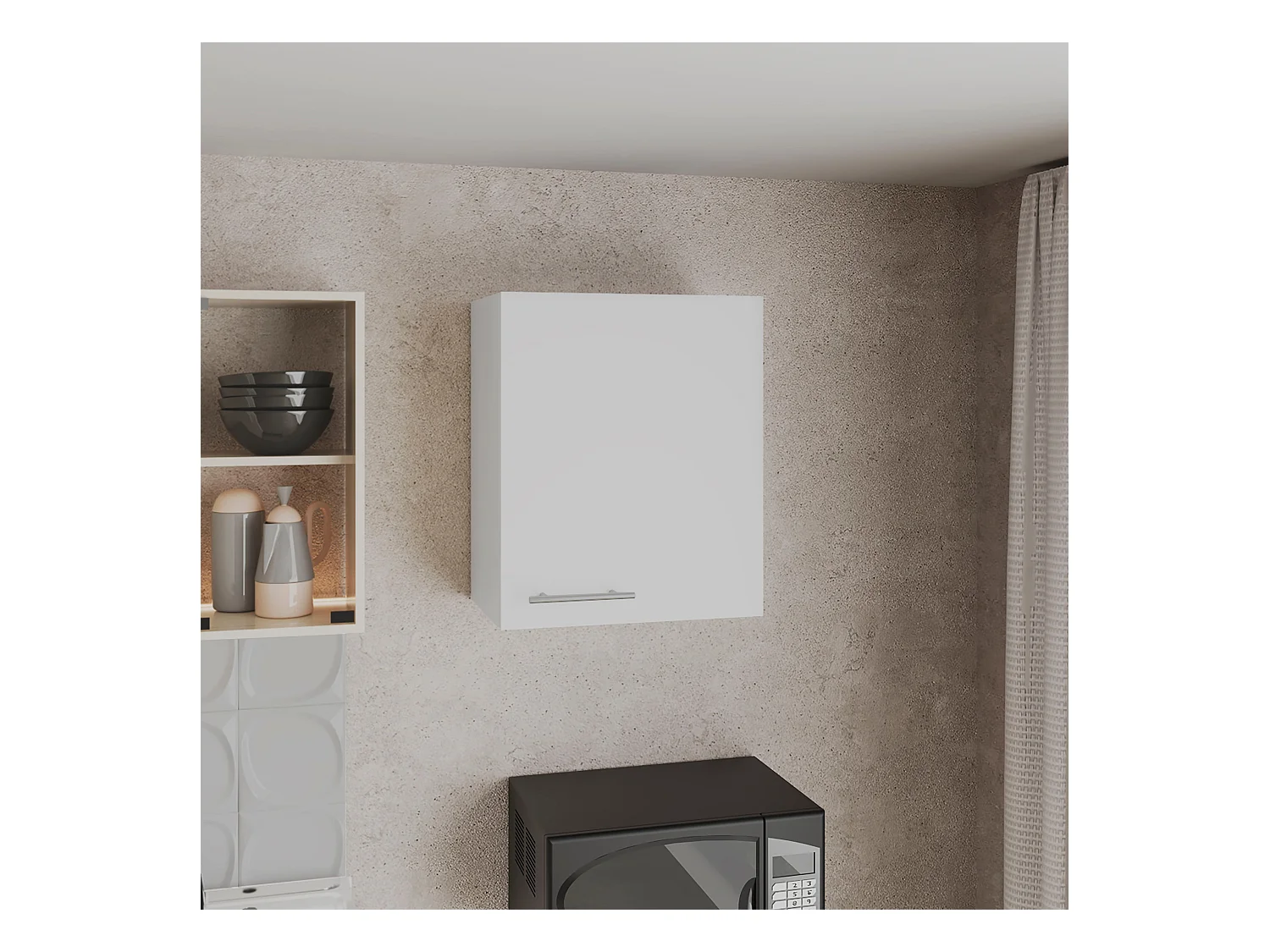 Armadio Manchester in melamina con 2 ripiani e 1 anta, bianco , 60 cm X 50 cm X 33.5 cm
