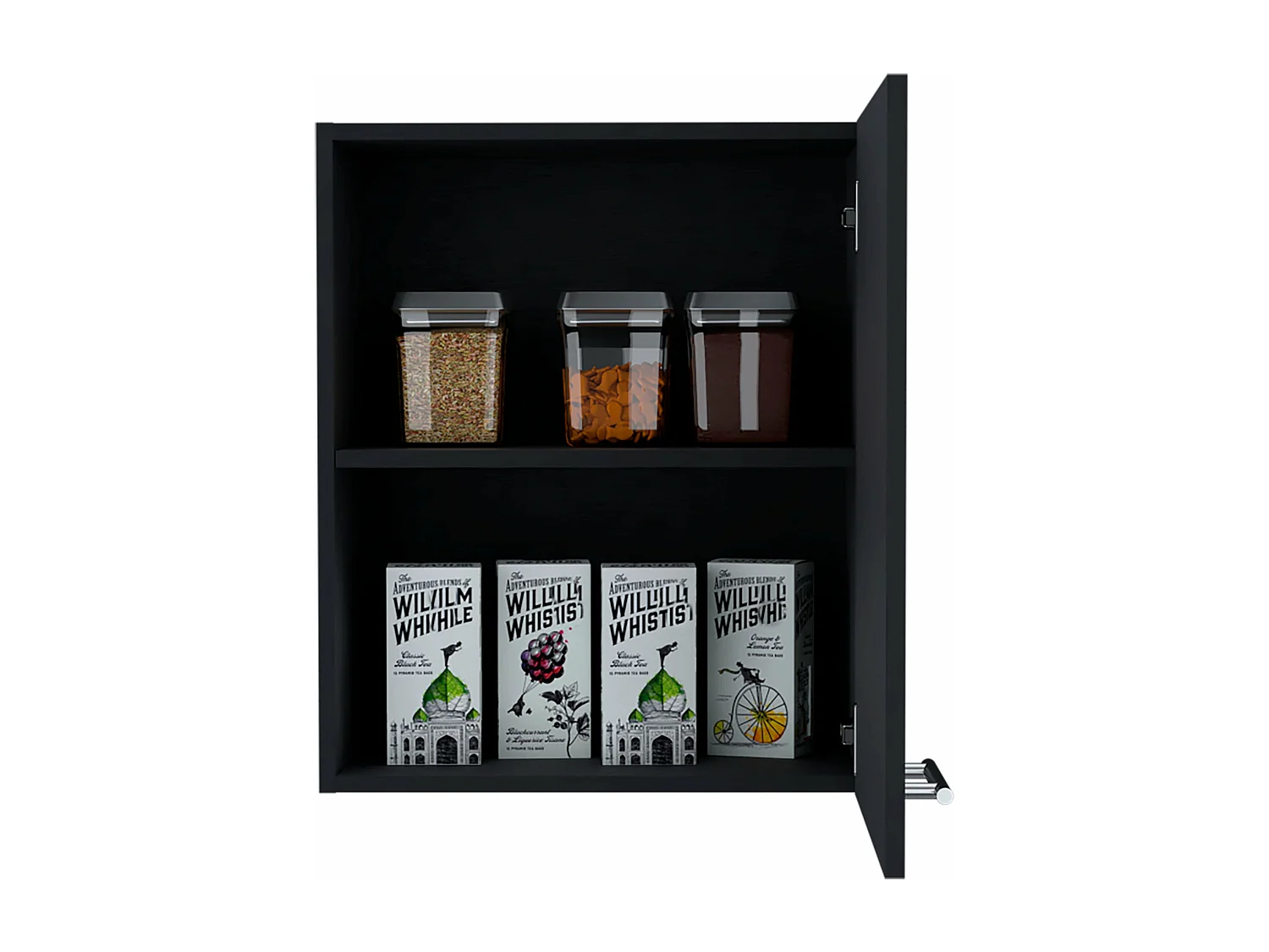 Armadio Manchester in melaminico con 2 ripiani e 1 anta, nero , 60 cm X 50 cm X 33.5 cm