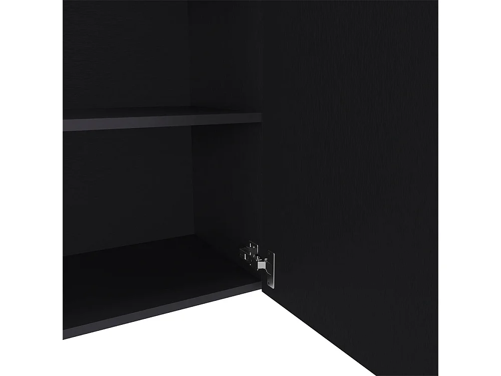 Armoire Manchester en mélaminé avec 2 étagères et 1 porte, noir , 60 cm X 50 cm X 33.5 cm