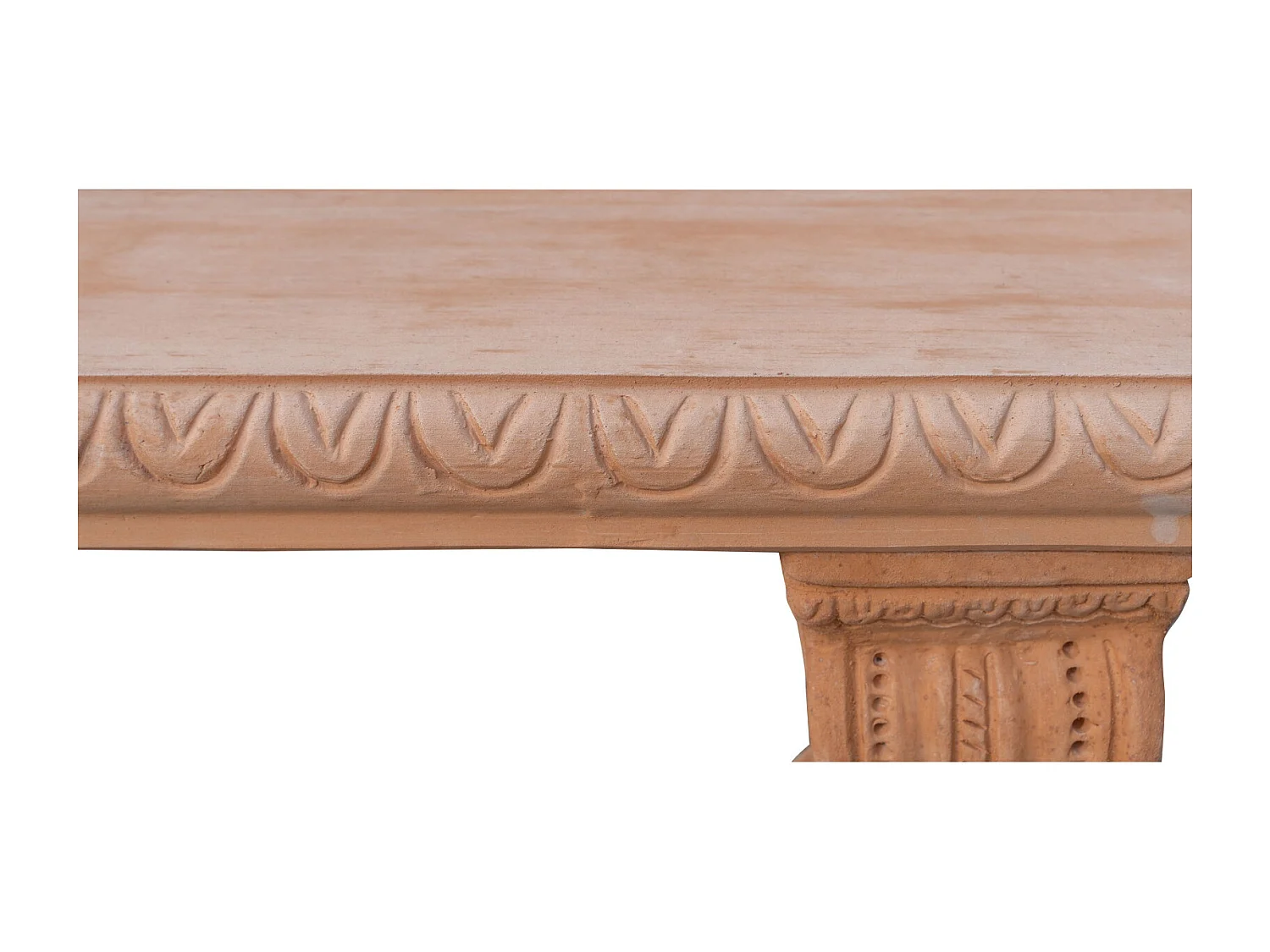 BISCOTTINI Banc – Finition Terre Cuite – Extérieur – Banc de Jardin - Chaise ou Banc en Métal - Balcon - Terrasse – 116x28x42 cm