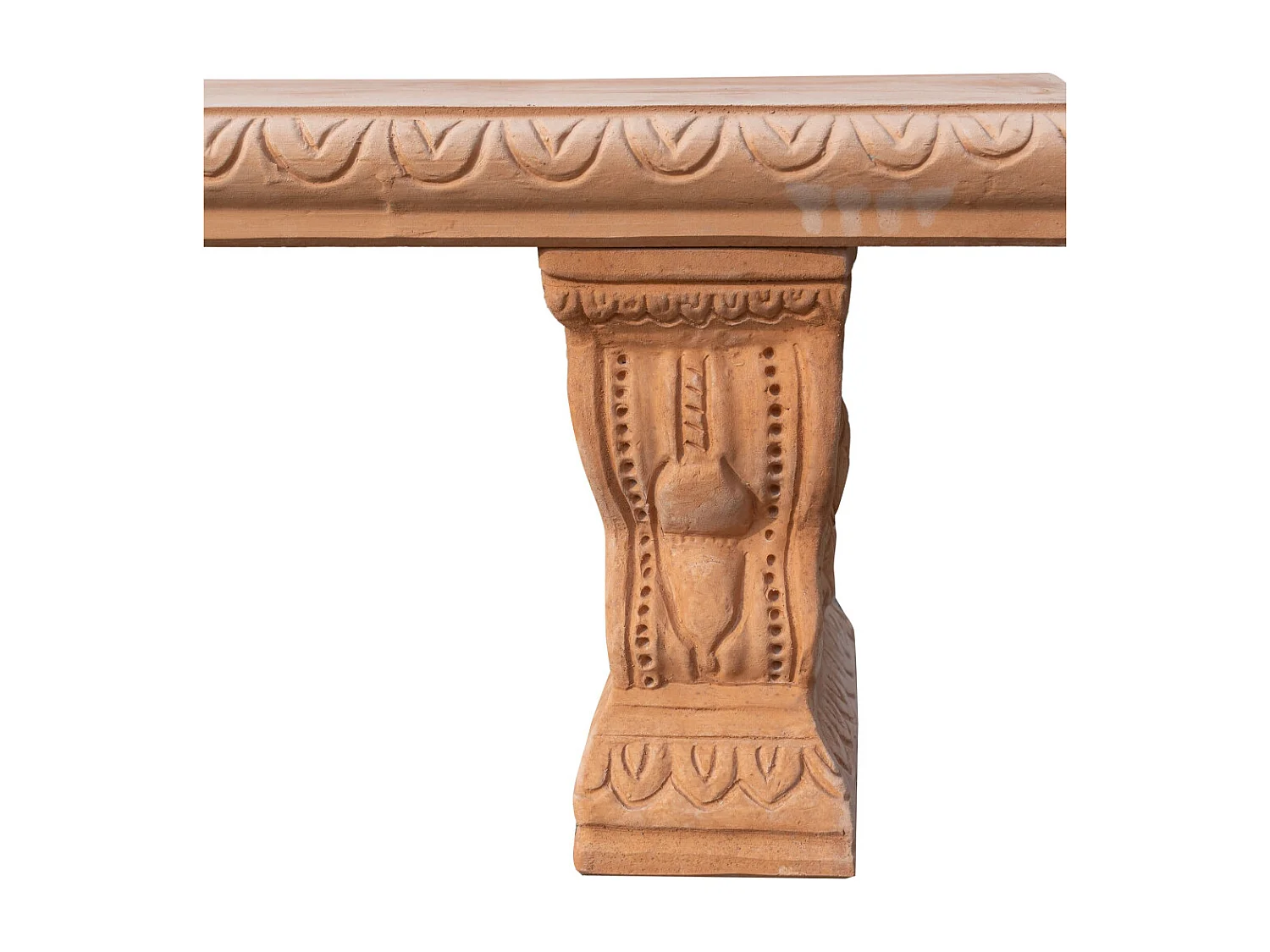 BISCOTTINI Banc – Finition Terre Cuite – Extérieur – Banc de Jardin - Chaise ou Banc en Métal - Balcon - Terrasse – 116x28x42 cm
